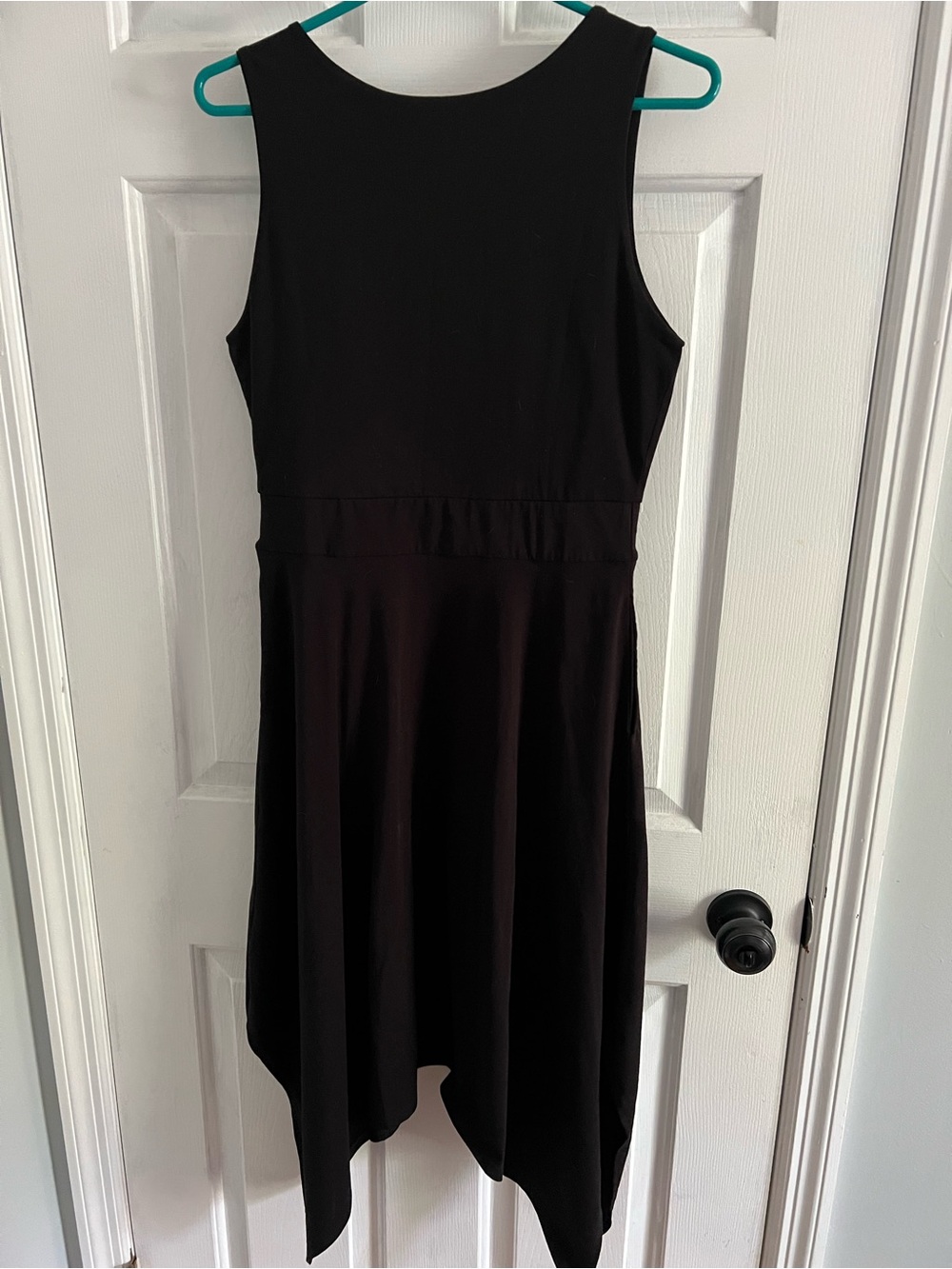 Pact Black Sleeveless Asymmetrical-Hem Midi Dress